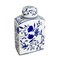 Kingston Living Ceramic Rectangular Jar with Lid - 9" - Blue and White